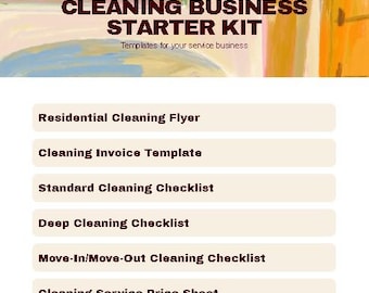 Kit de inicio para empresas de limpieza / Plantillas editables de Canva (descarga digital)