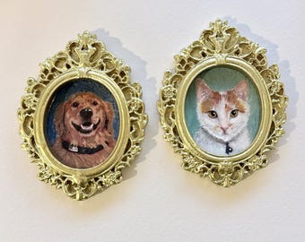 Custom Hand Painted Pet Portrait Fridge Magnet, Personalized Dog or Cat Memorial Keepsake Gift, Pet Loss Remembrance Art From Your Photo