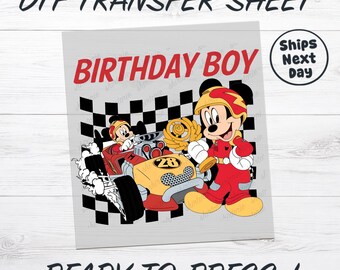 Mickey Mouse Cumpleaños Niño Carrera Listo para Prensar DTF Disney Mickey El Corredor Transferencia DTF Cumpleaños Disney 2026 Impresión DTF Disneyland DTF