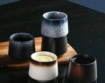 Japanese Ceramic Coffee Cup: Rustic Pottery, Minimalist Espresso Mug (200ml)