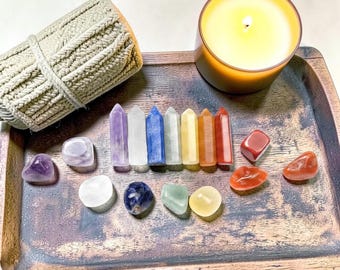 Chakra Crystal Set Healing Stones Gift Box Natural Gemstones Quartz Meditation Spiritual Decor Reiki Energy Kit for Beginners