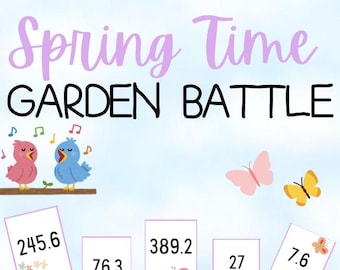 Springtime Garden Battle – Comparing Decimals & Whole Numbers (Printable PDF)
