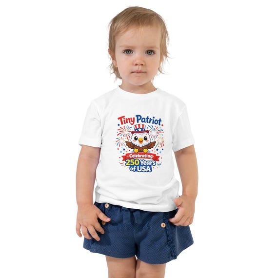 Toddler USA 250th Anniversary Tee – Patriotic Eagle Short Sleeve Shirt