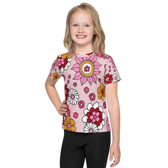 Kids Floral Spring/Summer crew neck t-shirt
