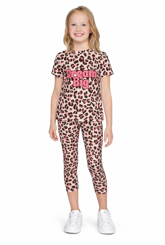 Kids Leopard Print Leggings  – Activewear Capri Pants