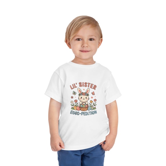 Lil' Sister Bunny Easter Eggs Tee | Toddler Shirt