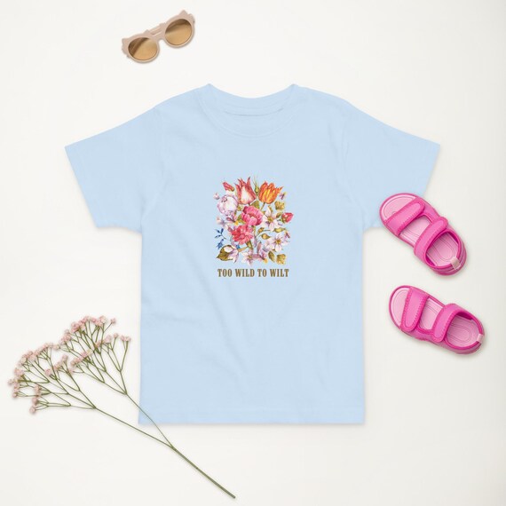 Floral Toddler jersey t-shirt - Too Wild To Wilt