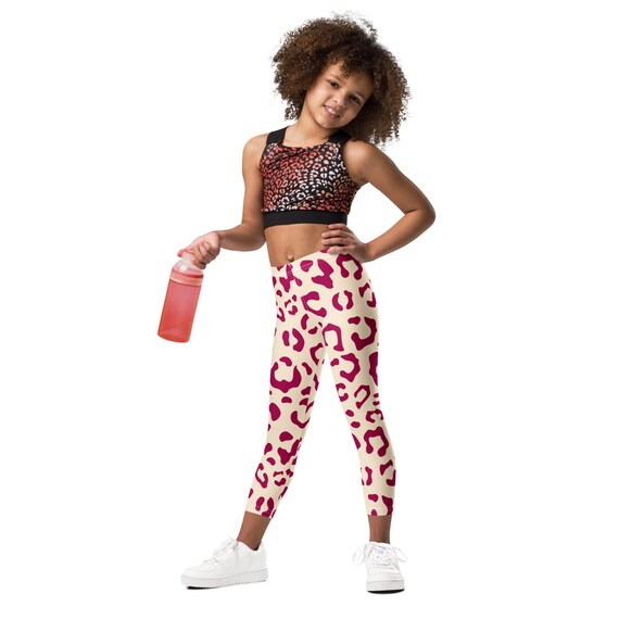 Kids Leopard Print Leggings: Soft, Vibrant, Activewear Bottoms