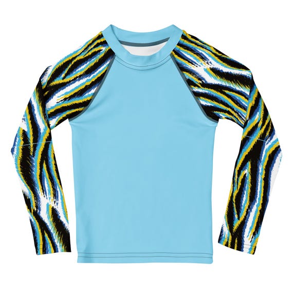 Kids Rash Guard l Zebra Print Swim long sleeve Unisex Top