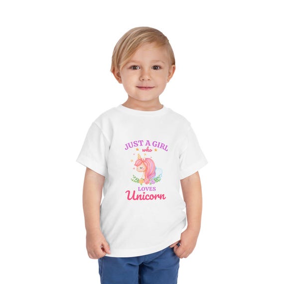 Just a Girl who Loves Unicorn Toddler Tee | Pink Unicorn Illustration