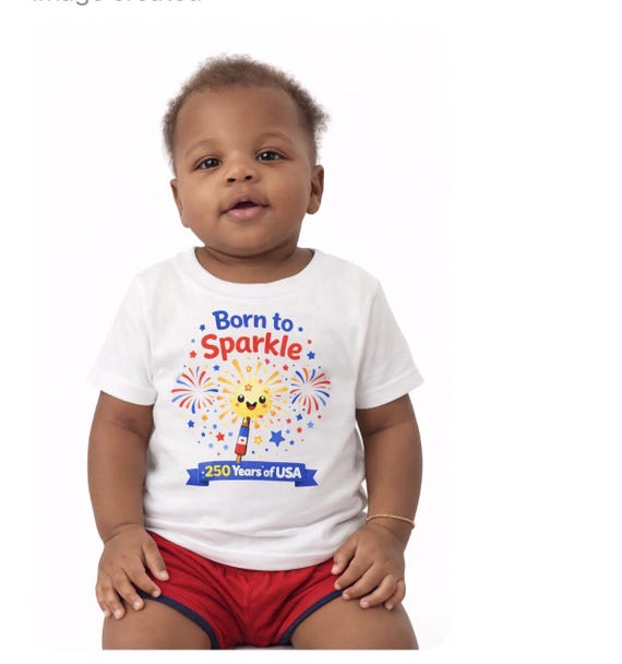Born to Sparkle Tee | 250 Years of USA fireworks baby shirt