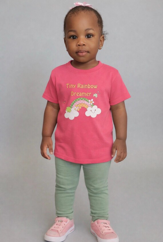 Kids Retro Tiny Rainbow Dreamer, jersey graphic t-shirt