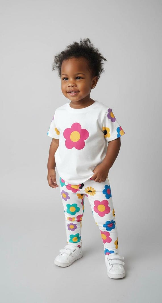 Kids spring & summer flower crew neck t-shirt