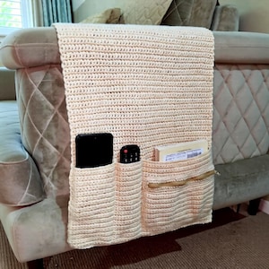 Patrón de organizador de sofá de crochet en PDF / Reposabrazos con bolsillos / Descarga digital para principiantes