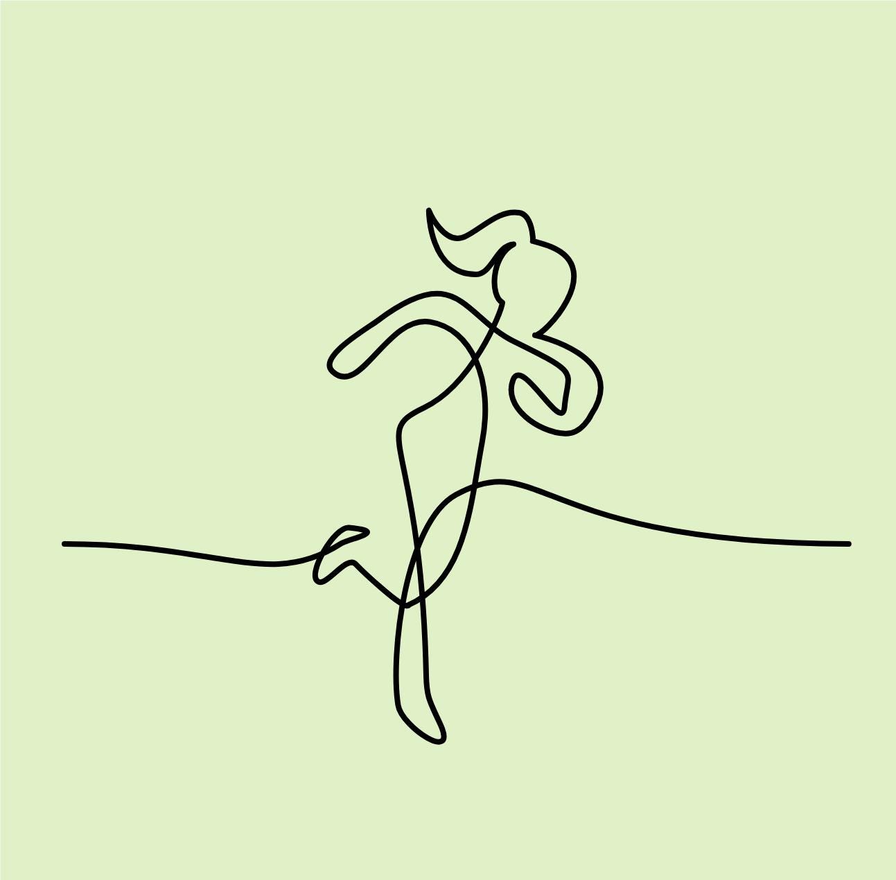Running One Line Woman SVG PNG DXF – Continuous Minimalist Athlete Art ...