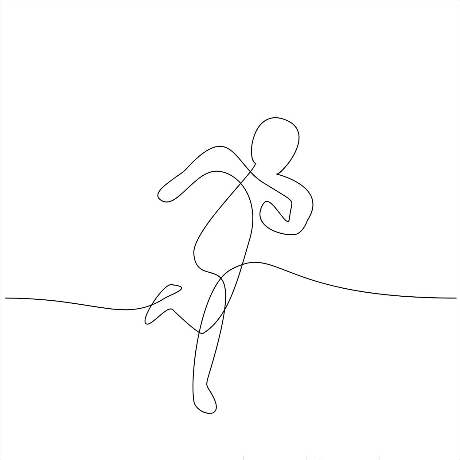 Running One Line Man SVG PNG DXF – Continuous Minimalist Athlete Art ...