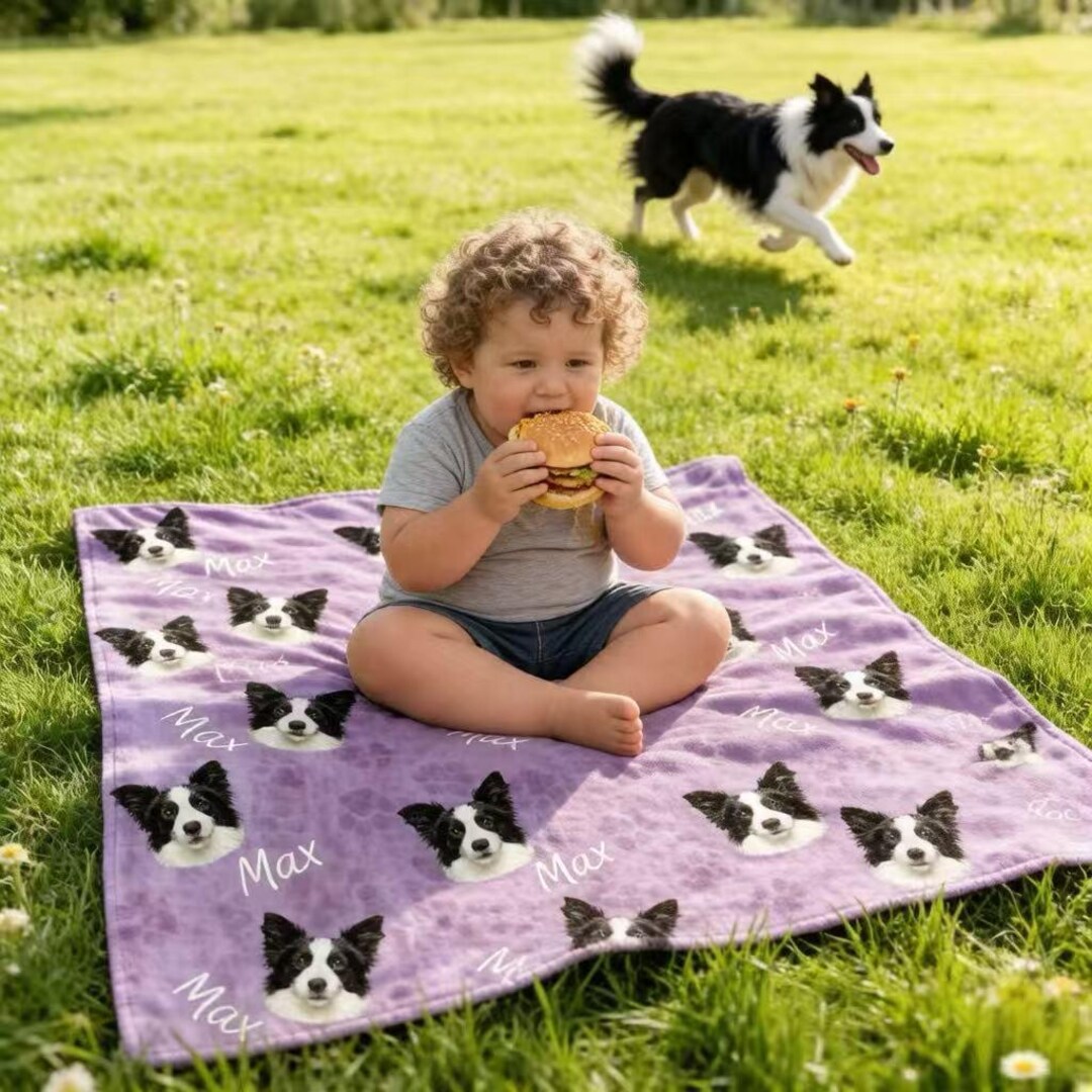 Personalized Pet Photo Blanket – Custom Dog Cat Fleece Throw – Soft ...