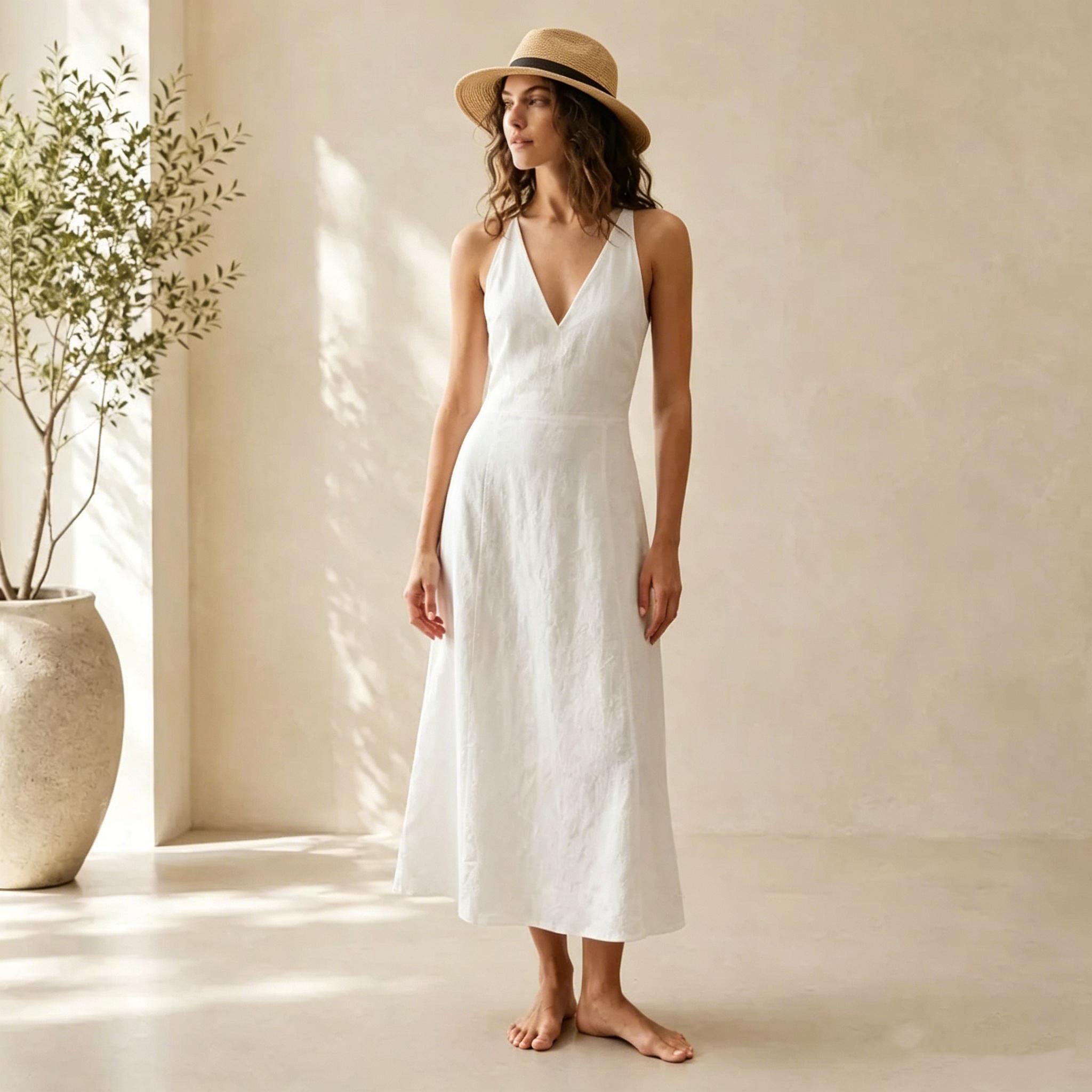 etsy white maxi dress White Maxi Dress