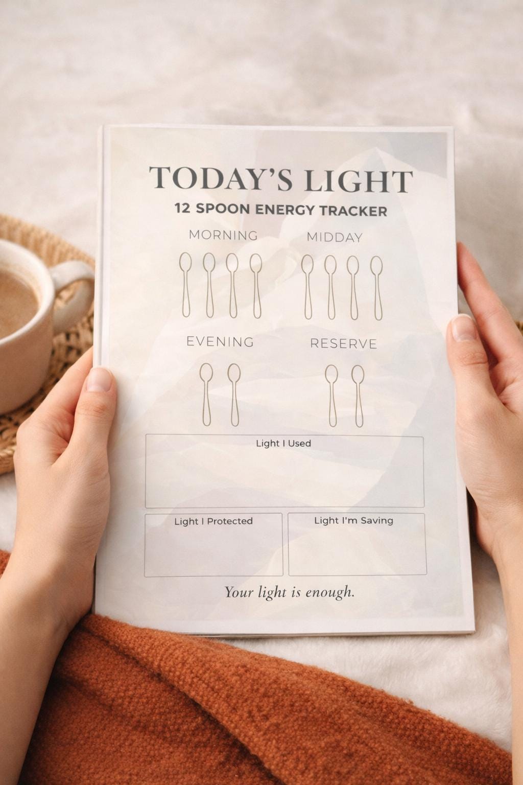 12 Spoon Energy Tracker Printable PDF | Spoon Theory Planner | Chronic ...