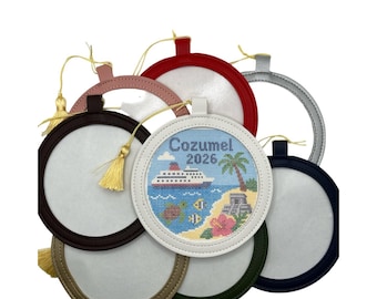 4" Pu Leather Needlepoint Finishing Ornament