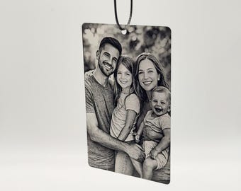 Autoanhänger personalisiert mit Name oder Bild – Metall Anhänger mit Lasergravur – Geschenkidee