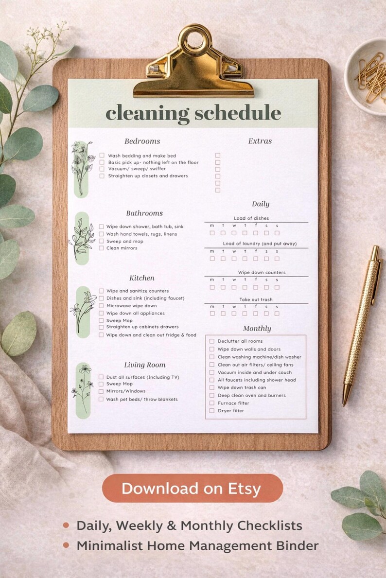 Home Cleaning Planner | 30 Day Declutter Challenge (PDF Digital ...