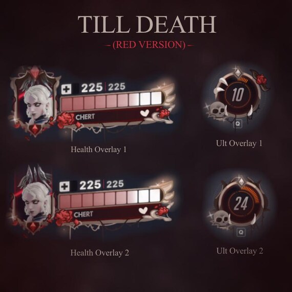 Till Death (Red) Overwatch Overlay for OBS and HudSight | Health bar and Ult