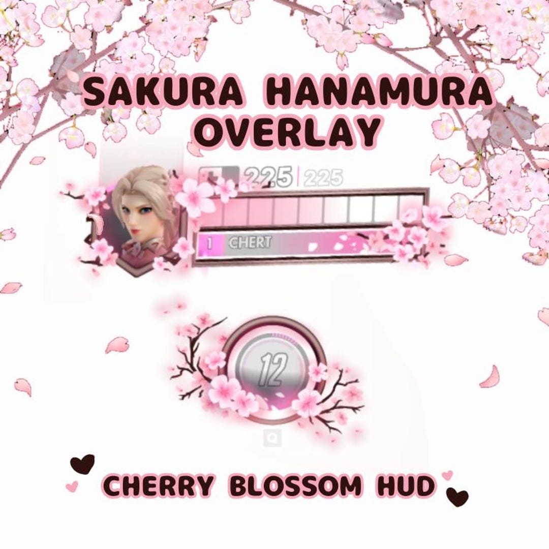 Sakura Hanamura Overlay for OBS and Hudsight | Pink Cherry Blossom