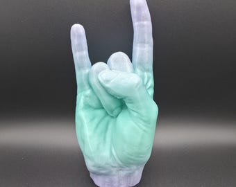 Escultura de roca impresa en 3D en la mano: decoración de escritorio con efecto mármol, regalo para amantes de la música.