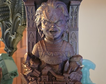 Estantería/busto de Chucky - Decoración de película de terror impresa en 3D