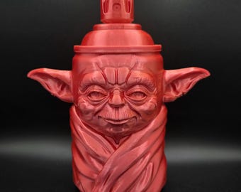 Figura impresa en 3D de Yoda con forma de lata de aerosol: decoración de escritorio inspirada en Star Wars, regalo para geeks.