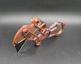 Navaja multiusos plegable futurista / Cúter cyberpunk impreso en 3D / Navaja retráctil / Herramienta EDC de escritorio / Navaja mecánica antiestrés