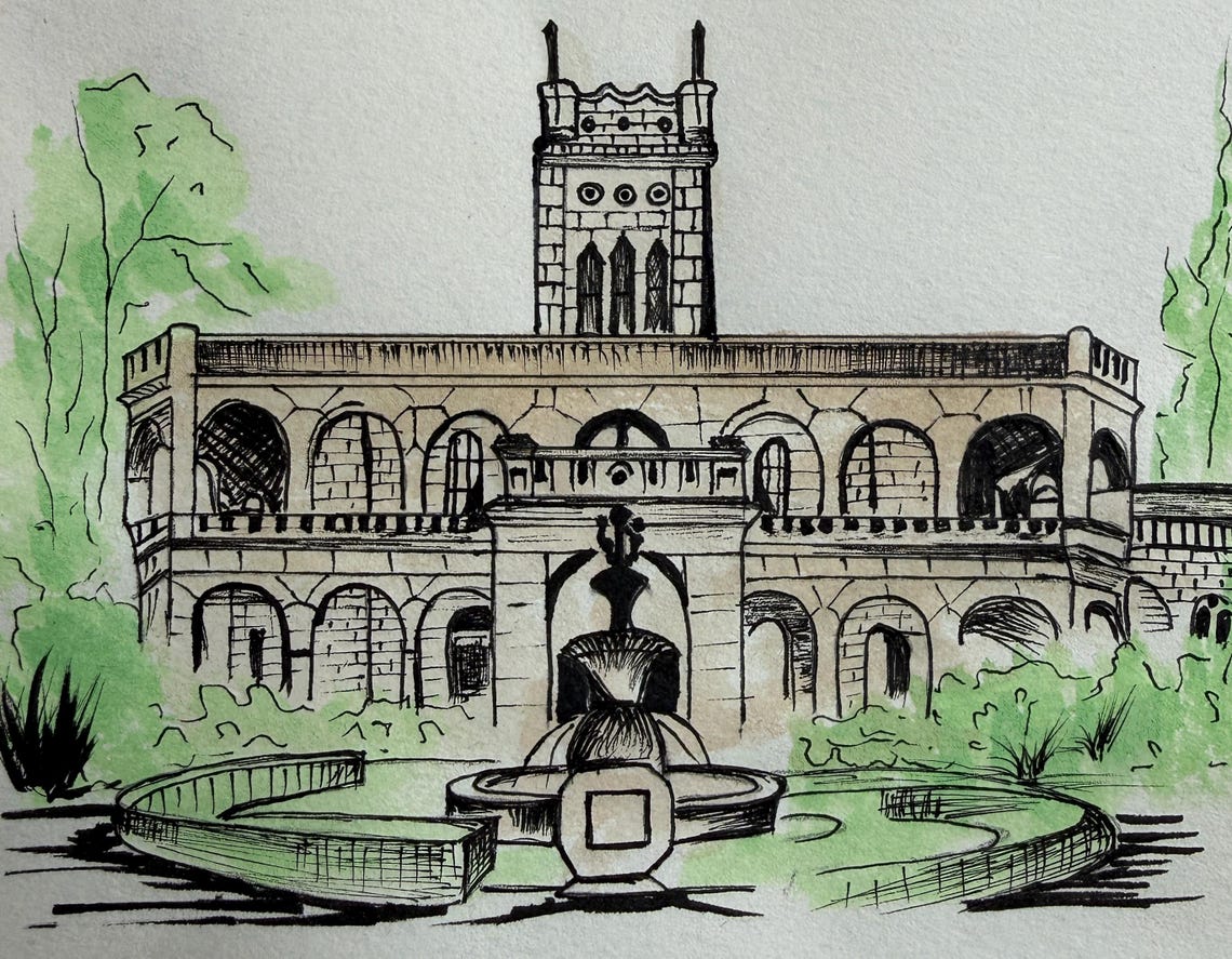 Custom Building Sketch – Wedding Invitation Artwork – Digital Download ...
