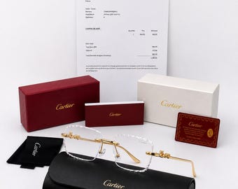 Okulary przeciwsłoneczne Cartier Big C Panthère Gold Frame: soczewki o szlifie diamentowym, przezroczyste, Big C Décor