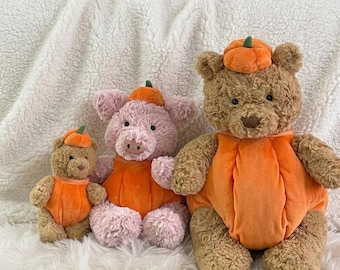 andmade Bartholomew Bear Halloween Outfit: Pumpkin Suit  for Plush Clothes