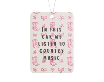 Country Music Car Air Freshener, Pink Boots and Bows
