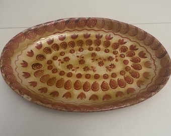 Vintage Italica ARS handgeschilderde volkskunst bloem aardewerk serveerschaal Italië