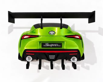 Toyota GR Supra MK5 Schlüsselanhänger | Wandmontierter Autoschlüsselhalter | A90 JDM Garagendeko | 3D-gedrucktes Schlüsselbrett | Geschenk für Autoliebhaber