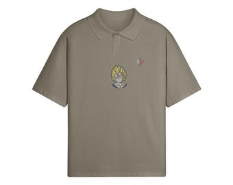 Majin Vegeta Oversized Polo Shirt – 240 GSM Combed Cotton