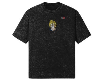 Majin Vegeta Snow Wash Heavyweight Oversized T-Shirt - 260 GSM