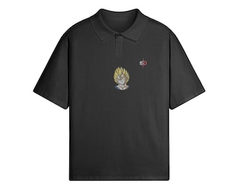 Majin Vegeta Oversized Polo Shirt – 240 GSM Combed Cotton