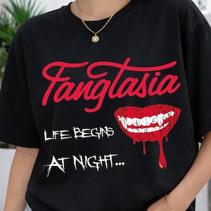 Life Begins At Night Comfort Colors Shirt, Vampire Tee, Gothic Horror Shirt, Dark Fantasy Graphic Tee, Spooky Night Shirt,Vampire Lover Gift