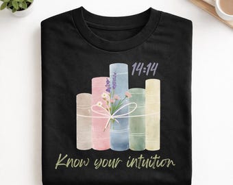 14:14 Know Your Intuition PNG, Pastel Books Aesthetic Shirt Design, Angel Number Quote Graphic, Sublimation Cricut Digital Download