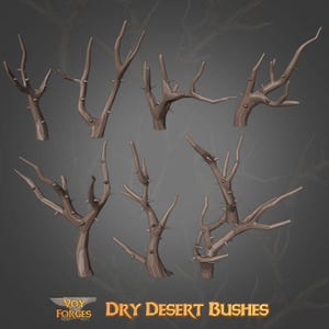 Basing Bits – Dry Desert Bushes – 8 Piece Pack | 8 Unique Designs |