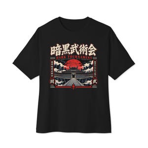 Camiseta de anime | Camiseta oversized estilo boxy do Torneio das Trevas de Yu Yu Hakusho | Camiseta com estampa retrô dos anos 90