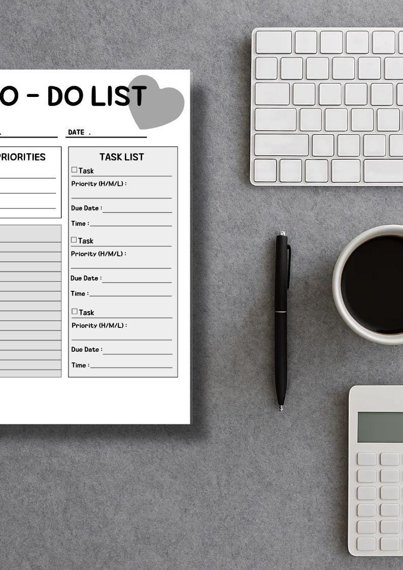 Minimal to Do List Printable, Daily Task Planner (digital Download) - Etsy