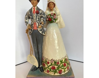 Figura de boda "Sí, quiero" de Jim Shore Heartwood Creek, número 4007234, 10 pulgadas.