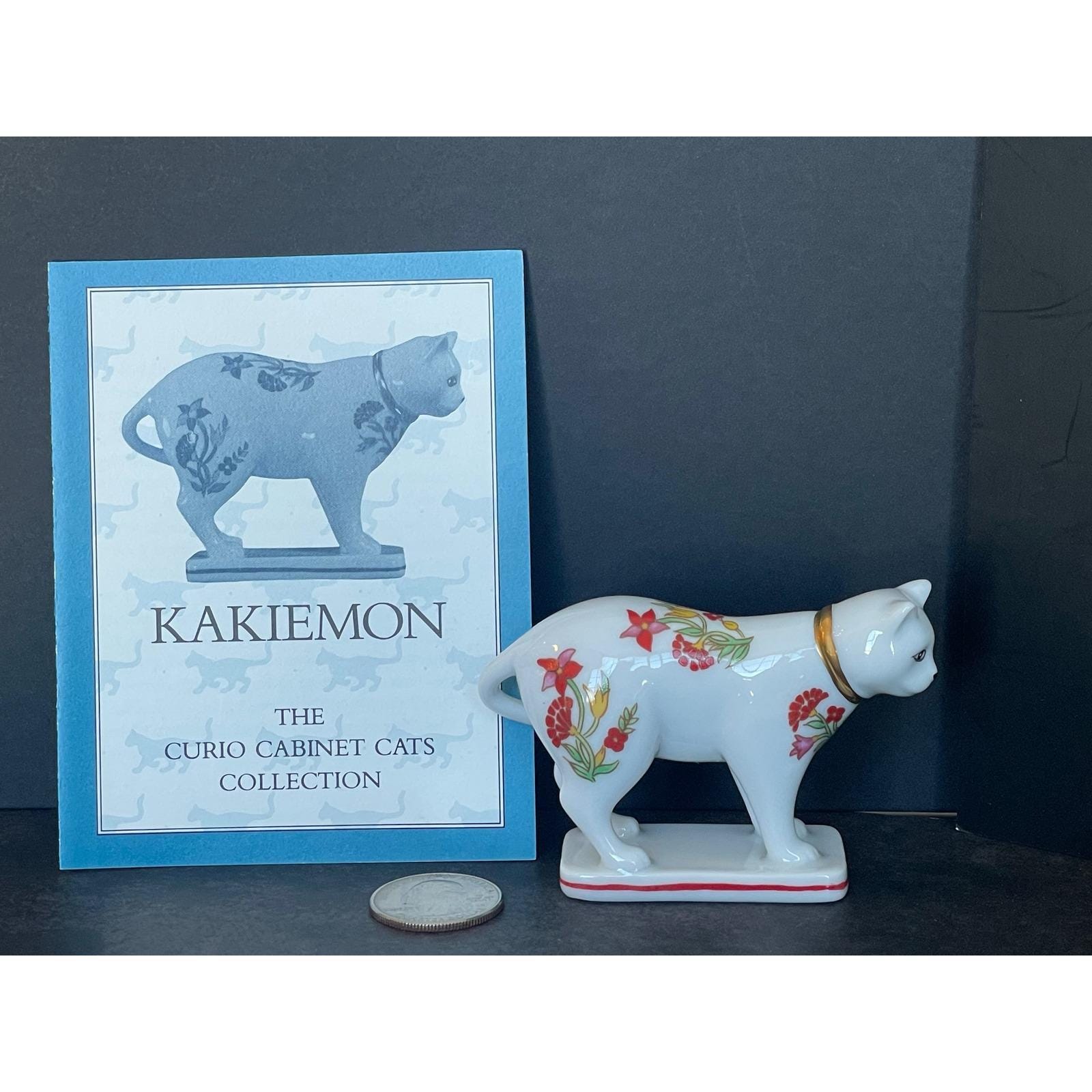 Franklin Mint Chat En Porcelaine Blanc De Chine 1988