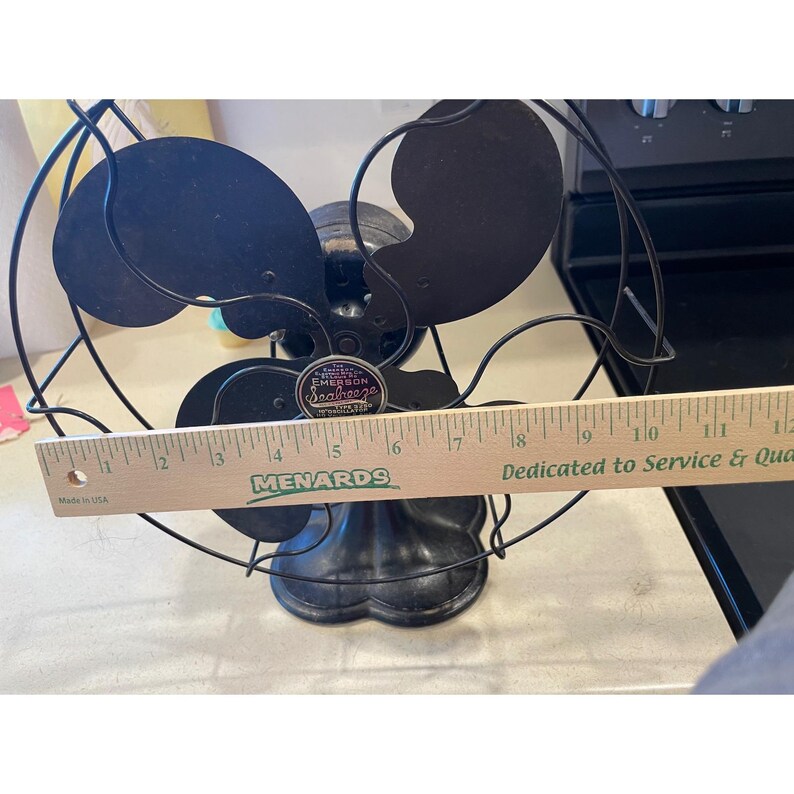 Antique Emerson Seabreeze Electric Fan 13" Black Industrial Art Deco WORKING! image 12
