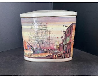 Vintage nautisch havengezicht metalen blik Groot-Brittannië veelkleurig Good Tall Ships